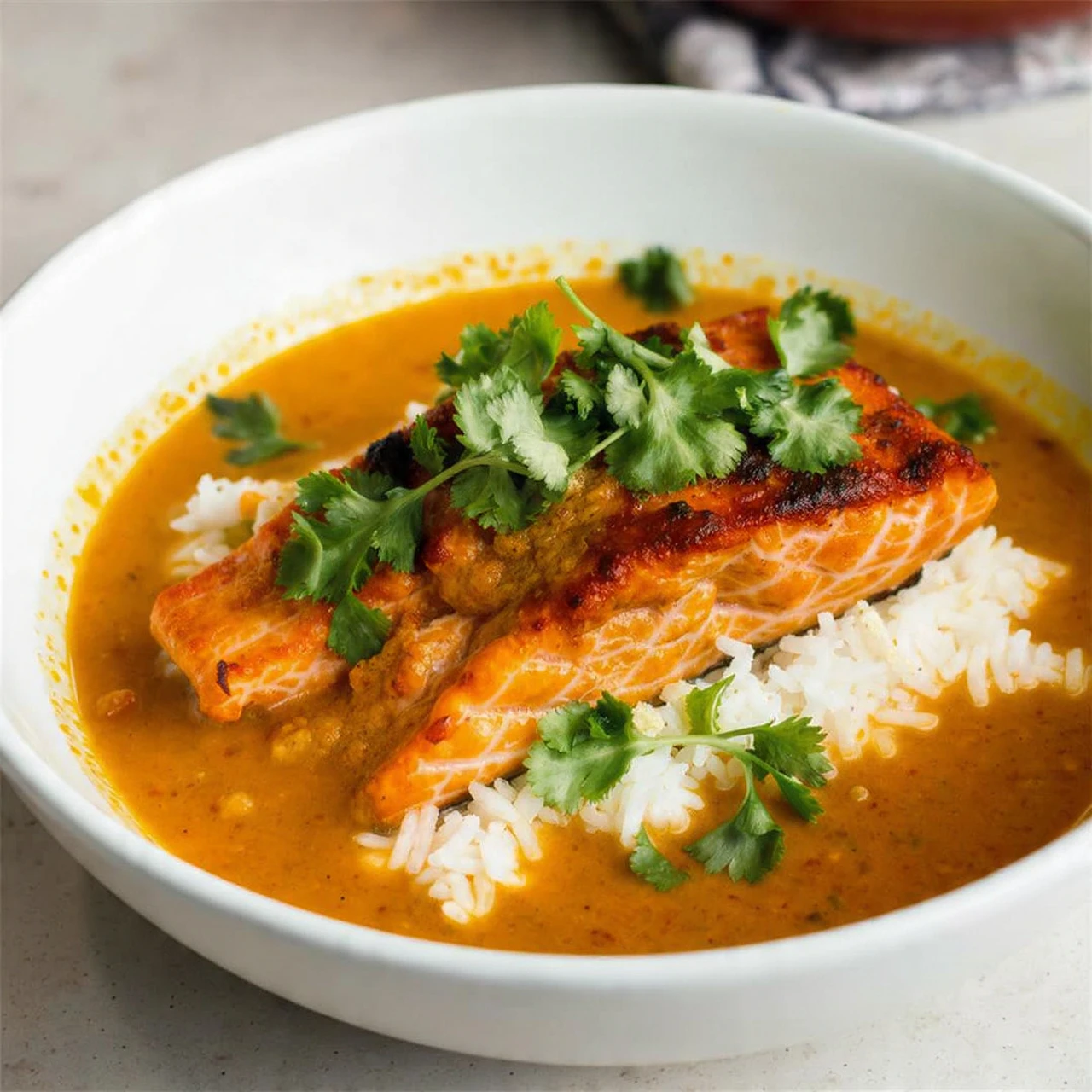Coconut-Miso Salmon Curry