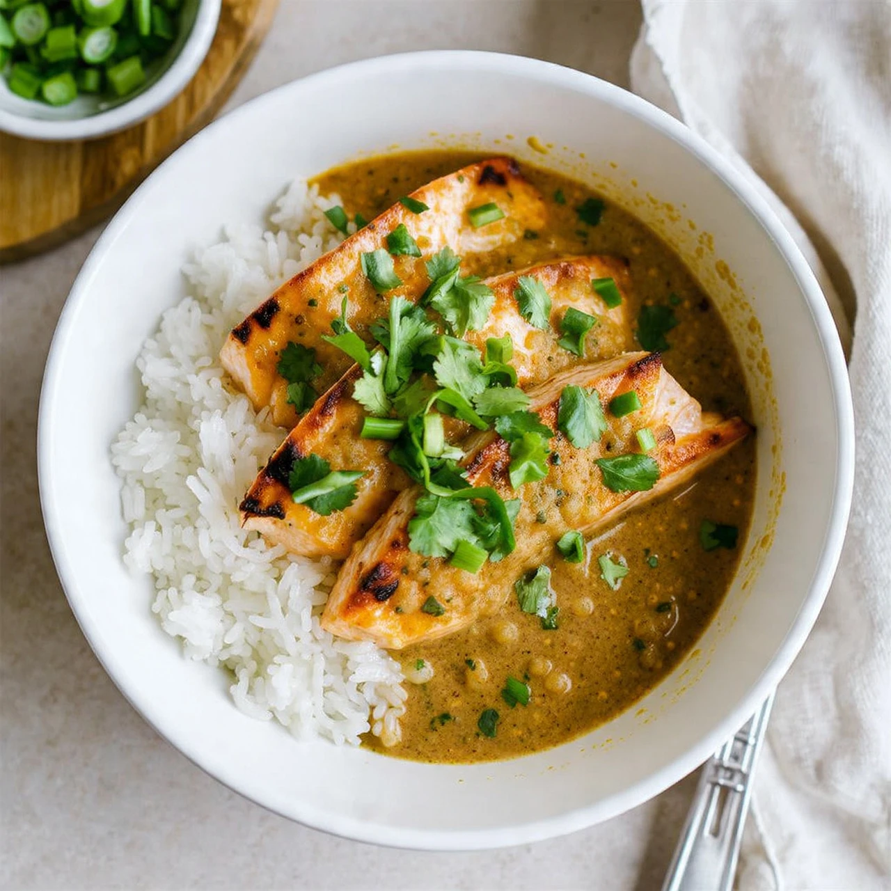Coconutmiso Salmon Curry