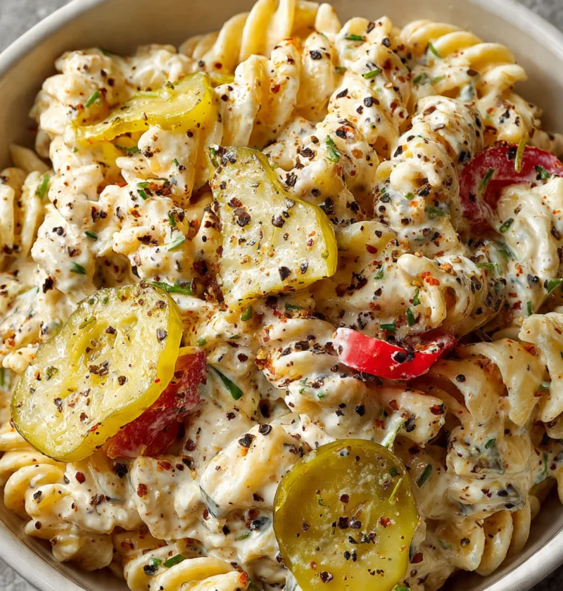 Cold Creamy Dill Pickle Pasta Salad Summers Viral