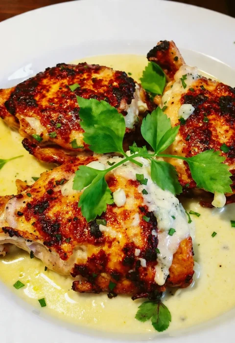Creamy Garlic Chicken Thighs Recipe