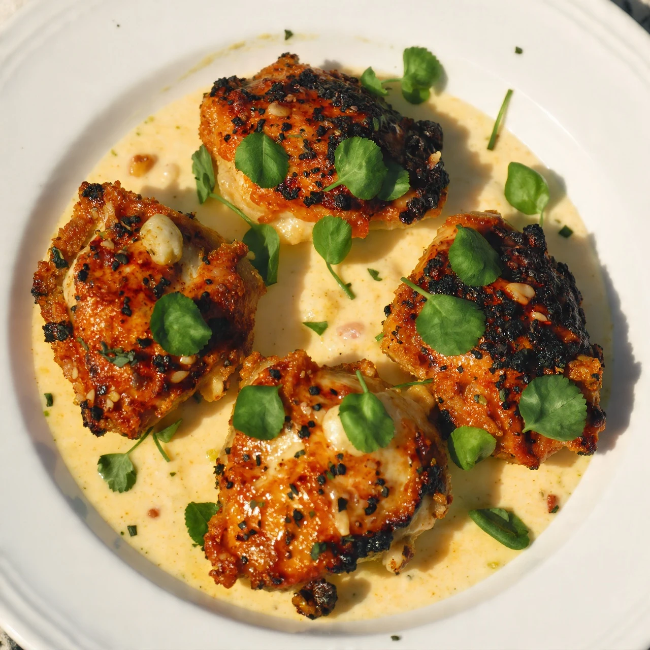 Creamy Garlic Chicken Thighs Recipe