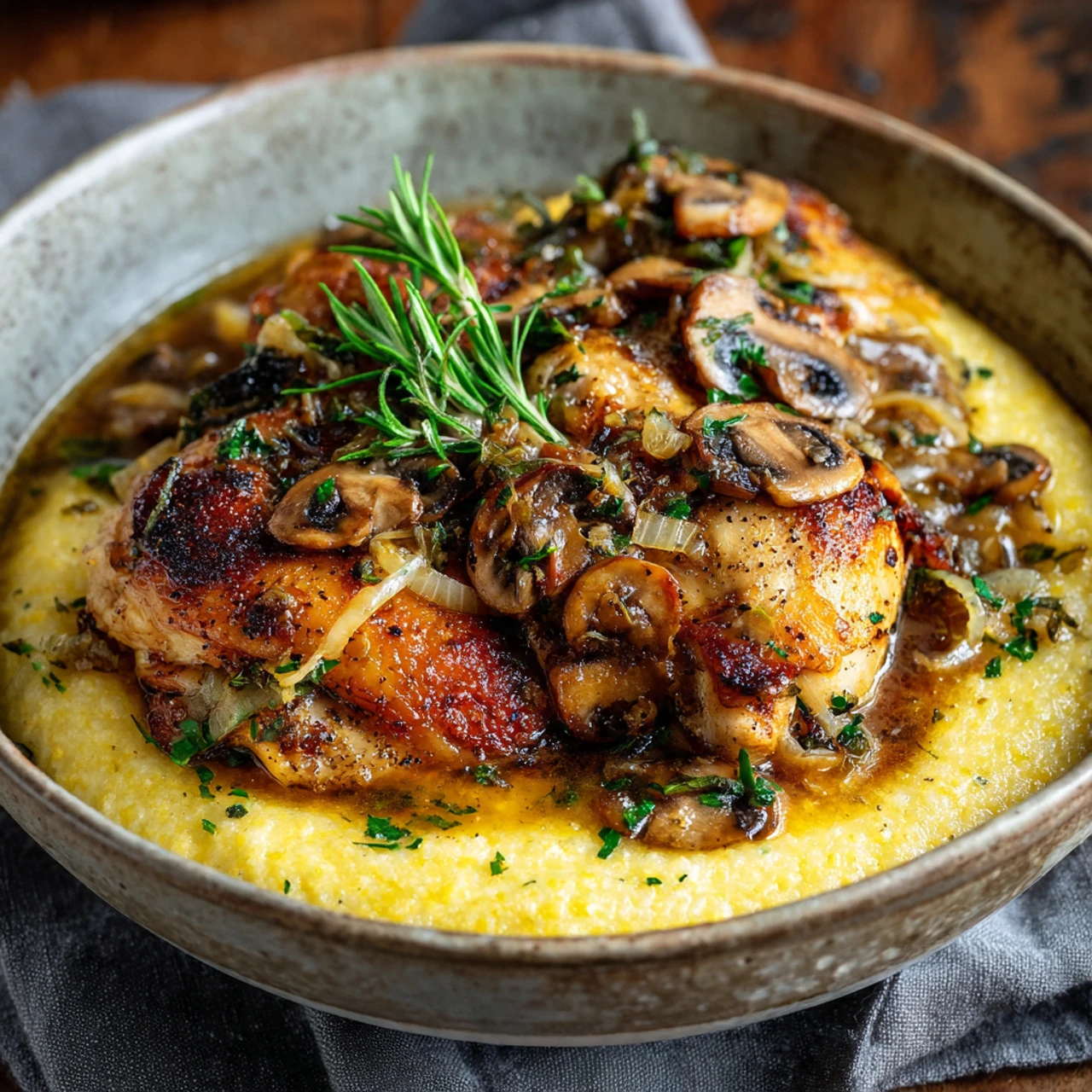 Creamy Polenta Spicy Chicken Recipe Best Polenta For Creamy Texture Spicy Chicken Toppings For Polenta How To Make Creamy ...