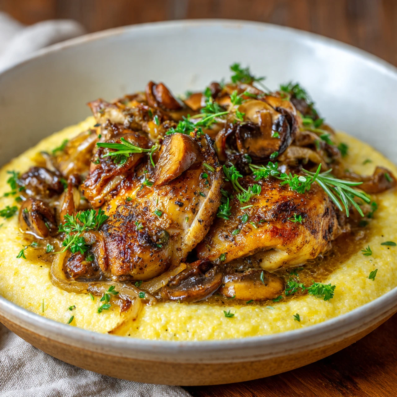 Creamy Polenta Spicy Chicken Recipe Best Polenta For Creamy Texture Spicy Chicken Toppings For Polenta How To Make Creamy ...