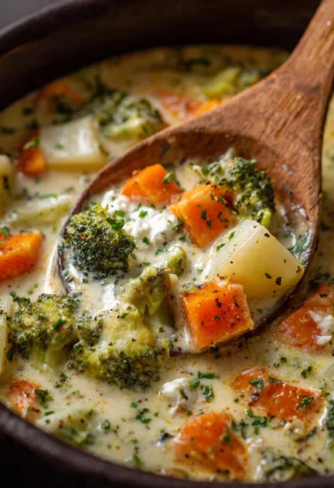 Creamy Vegetable Chowder Recipe Best Cheesy Vegetable Chowder Homemade Creamy Veggie Chowder Low Carb Creamy Vegetable Cho...