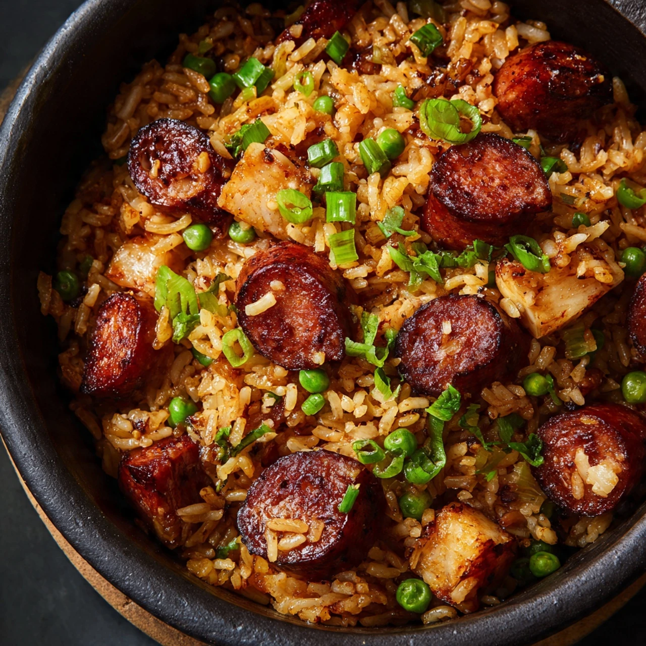 Easy Cajun Sausage Rice Skillet Recipe One-pan Cajun Sausage Dinner Quick Cajun Sausage And Rice Meal Best Skillet Recipes...