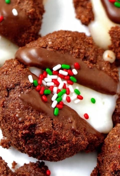 Easy Chocolate Peppermint Cookies Recipe Best Peppermint Chocolate Cookies Holiday Homemade Double Chocolate Peppermint Co...