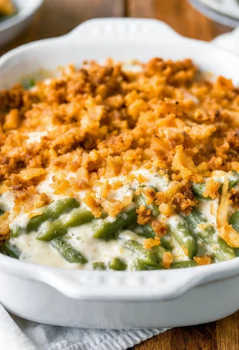 Easy Classic Green Bean Casserole Recipe Traditional Green Bean Casserole With Fried Onions Best Green Bean Casserole For ...