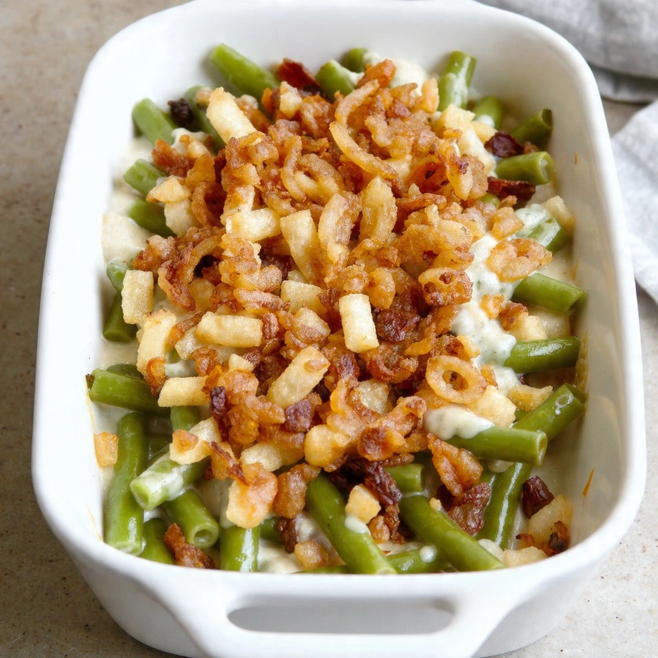 Easy Classic Green Bean Casserole Recipe Traditional Green Bean Casserole With Fried Onions Best Green Bean Casserole For ...