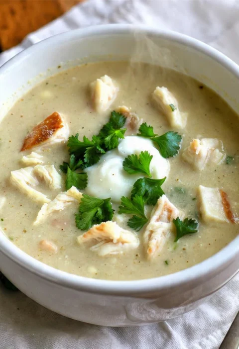 Easy Keto White Chicken Chili Recipe Best Low Carb White Chicken Chili Homemade Keto White Chili With Chicken Creamy Keto ...
