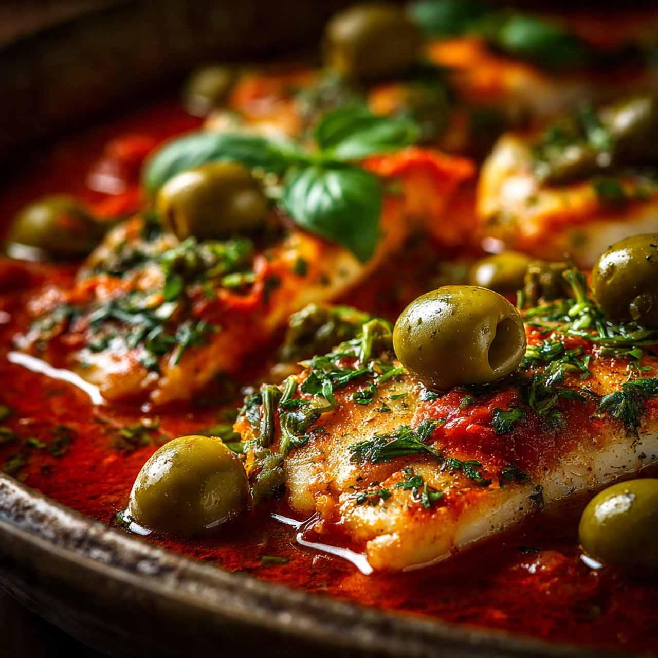 Flaky Fish Puttanesca