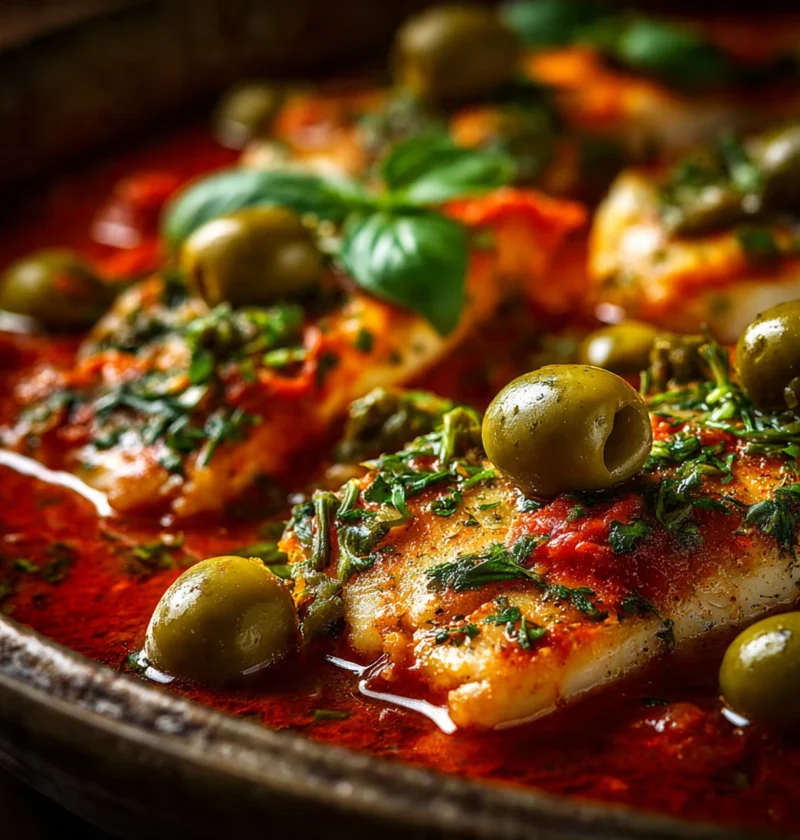 Flaky Fish Puttanesca