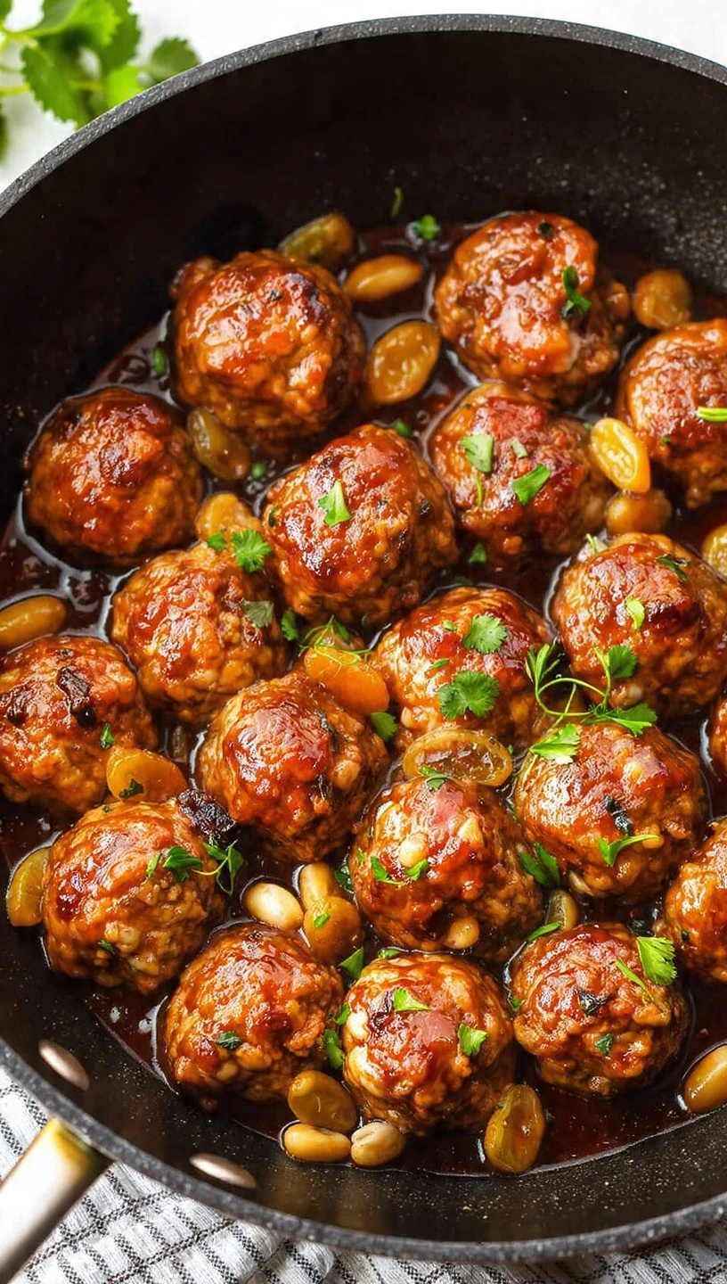 Glazed Lamb Meatballs Recipe Lamb Meatballs With Raisins Pine Nut Lamb Meatballs Mediterranean Lamb Meatballs Recipe Easy ...