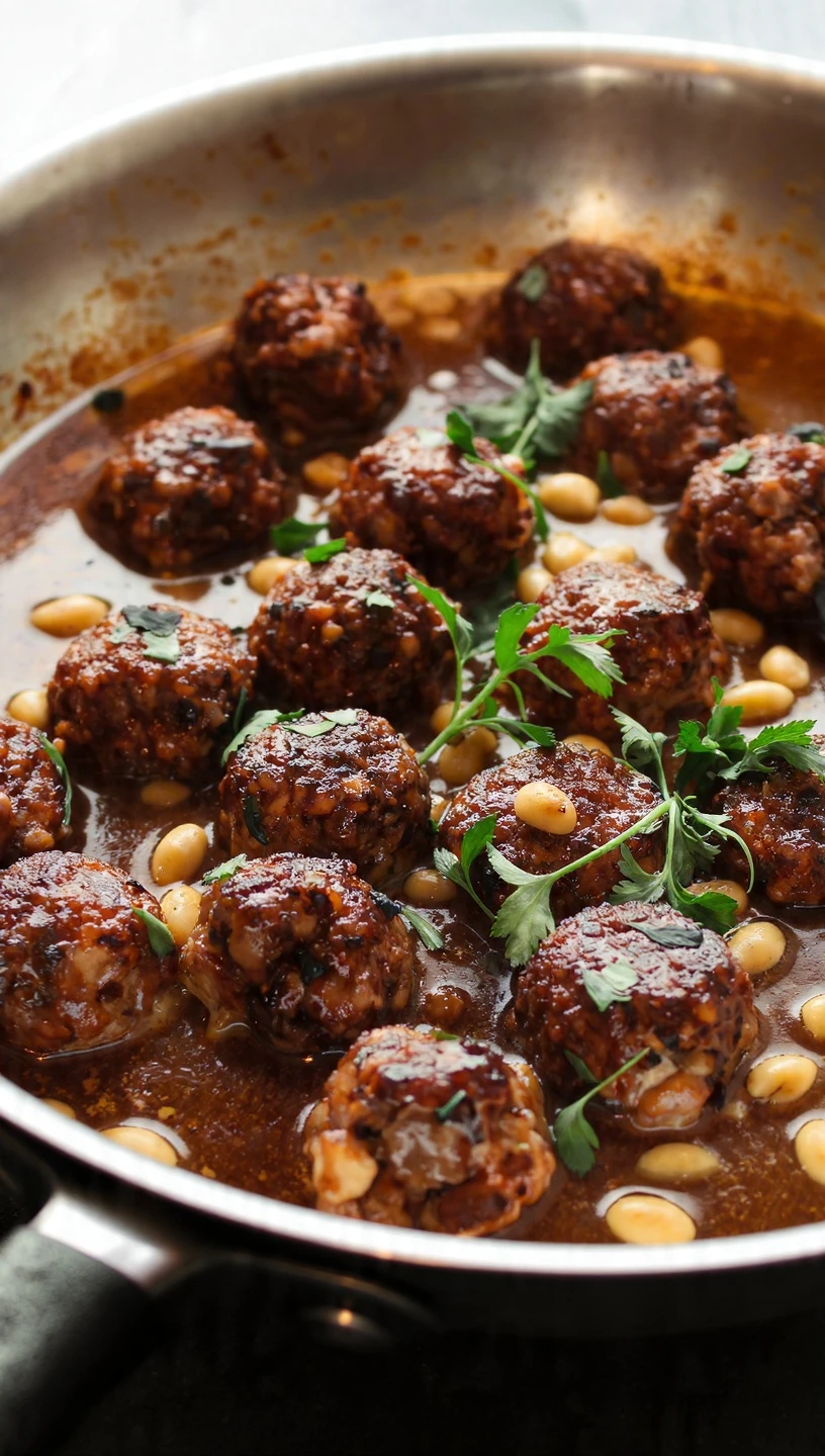 Glazed Lamb Meatballs Recipe Lamb Meatballs With Raisins Pine Nut Lamb Meatballs Mediterranean Lamb Meatballs Recipe Easy ...