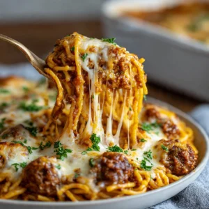 Hearty Spaghetti with Alfredo and Meat Sauce