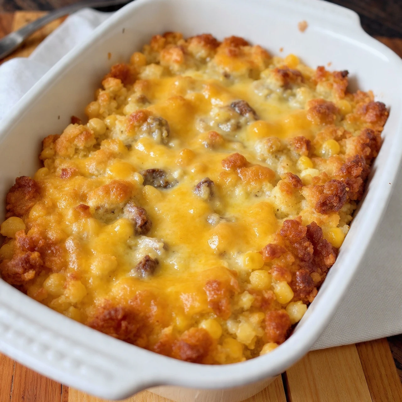 Homemade Cornbread Sausage Casserole Recipe Easy Cornbread Sausage Breakfast Bake Gluten-free Cornbread And Sausage Casser...