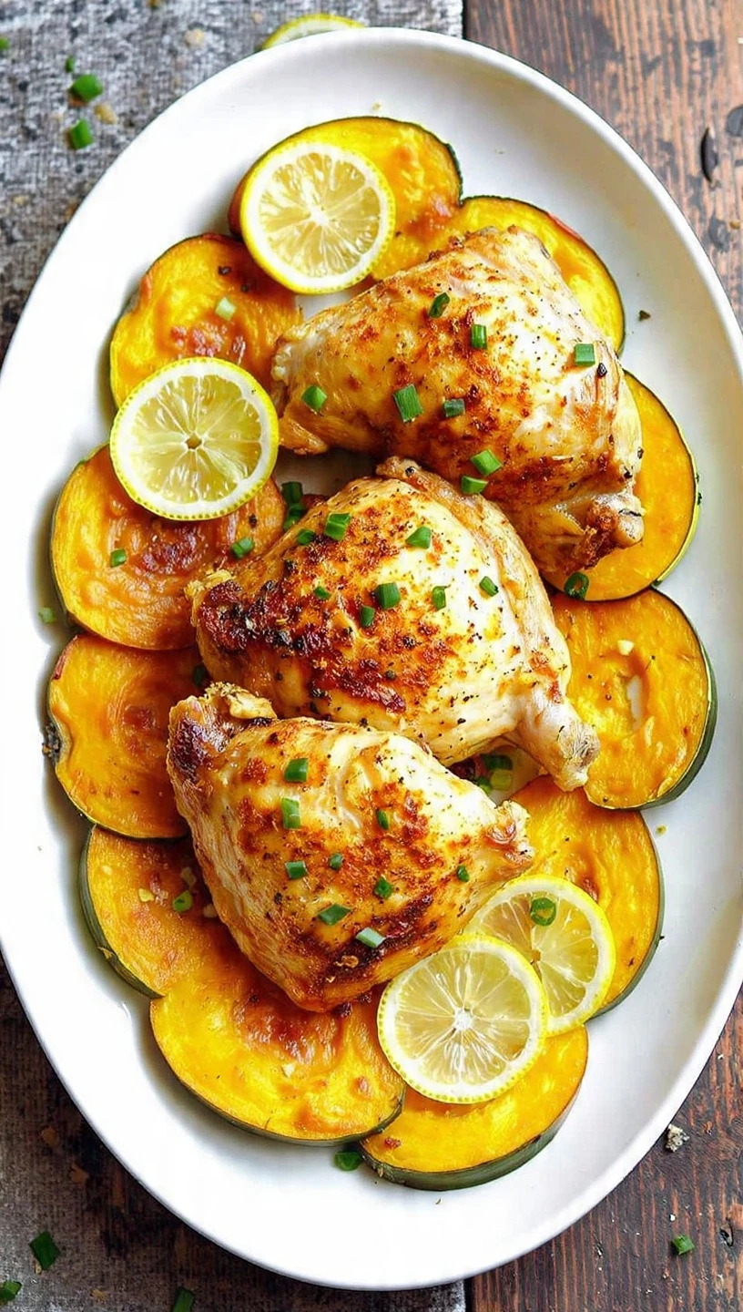 Lemon Garlic Roast Chicken Recipe Easy Lemon Garlic Chicken With Squash Best Roast Chicken With Lemon And Garlic Healthy G...