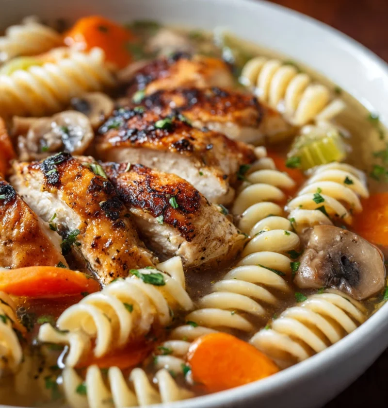 Lemon Herb Chicken Mushroom Soup Recipe Easy Lemon Herb Chicken Soup Homemade Chicken Mushroom Soup Cozy Lemon Chicken Sou...