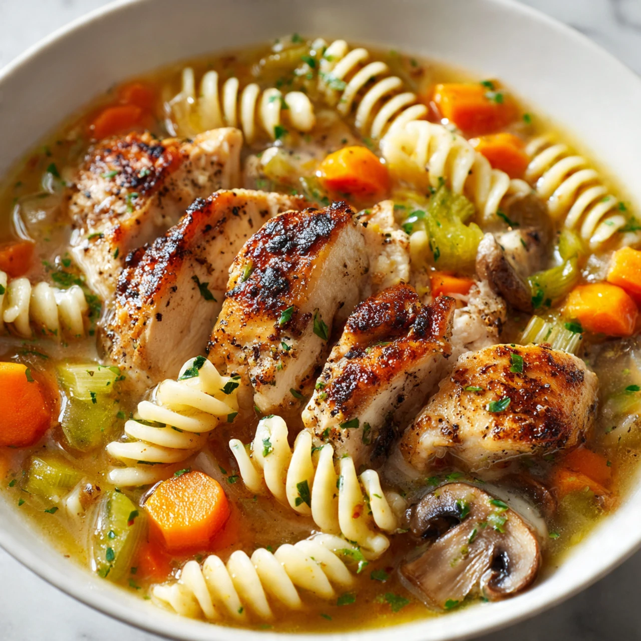 Lemon Herb Chicken Mushroom Soup Recipe Easy Lemon Herb Chicken Soup Homemade Chicken Mushroom Soup Cozy Lemon Chicken Sou...