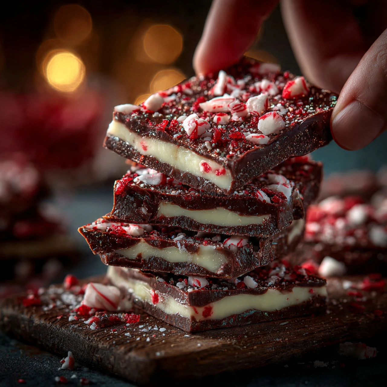 Mouthwatering Triple Chocolate Peppermint Bark
