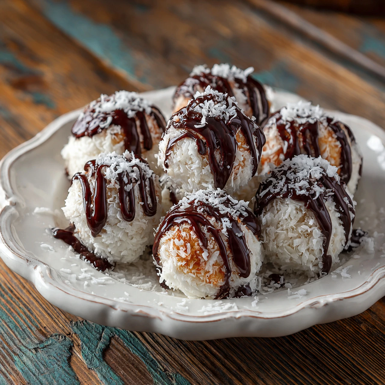 Nobake Chocolate Covered Oatmeal Cookie Balls Powdered Sugarcoated
