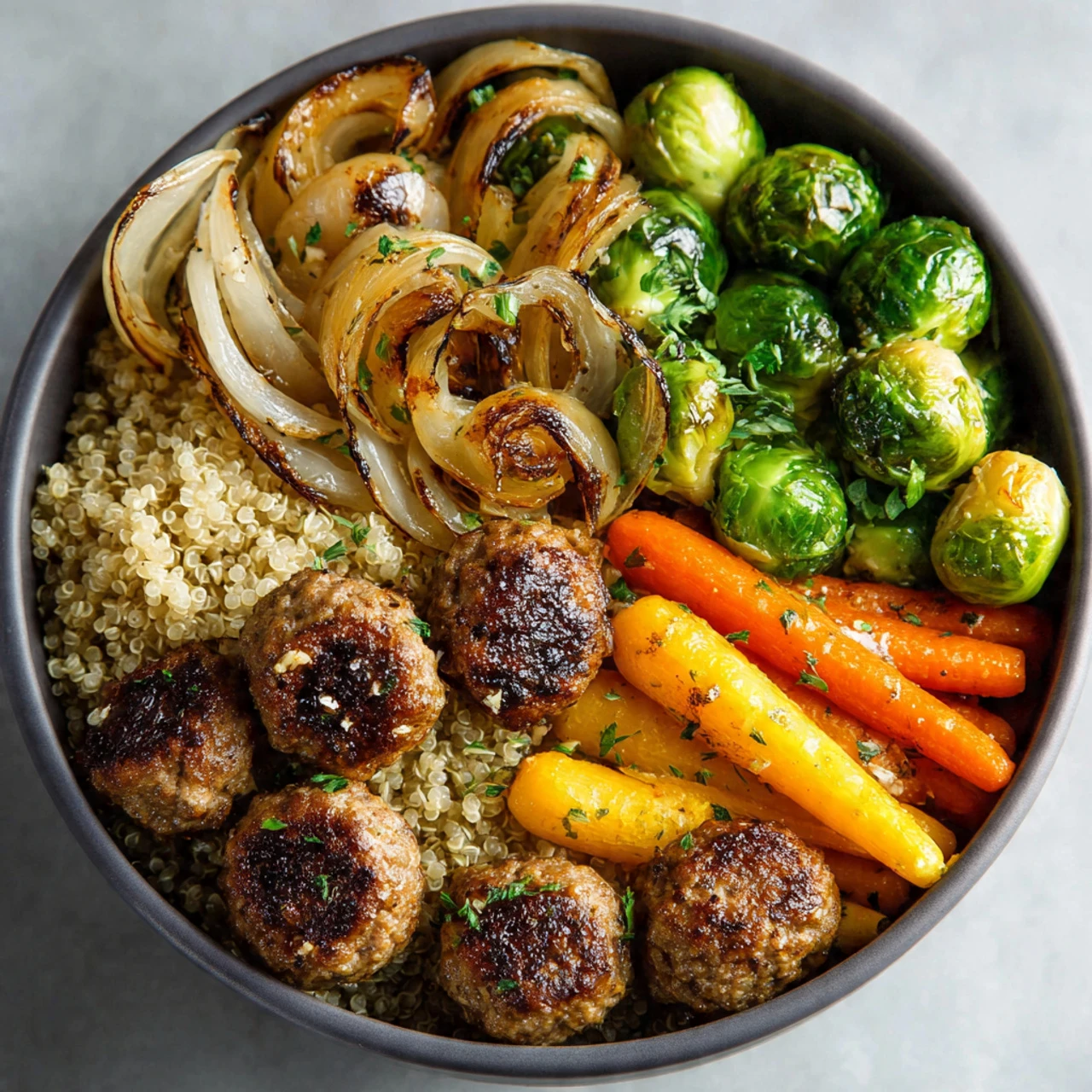 Quinoa Bowl Apple Chicken Sausage Roasted Veggies Nourishing