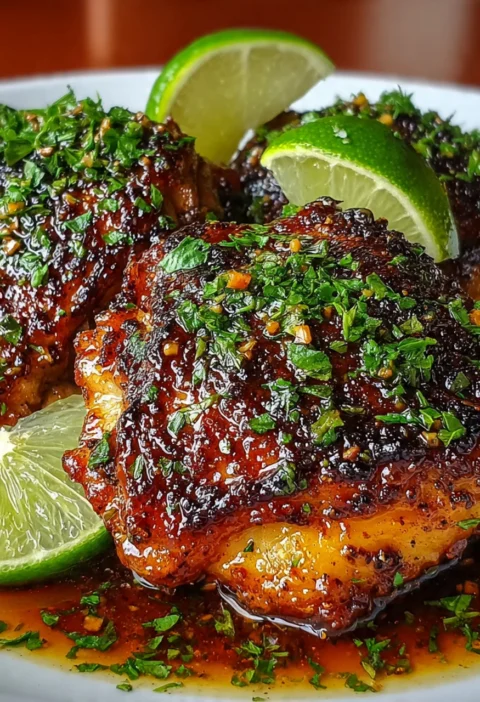 Roasted Chicken Thighs Hot Honey Lime