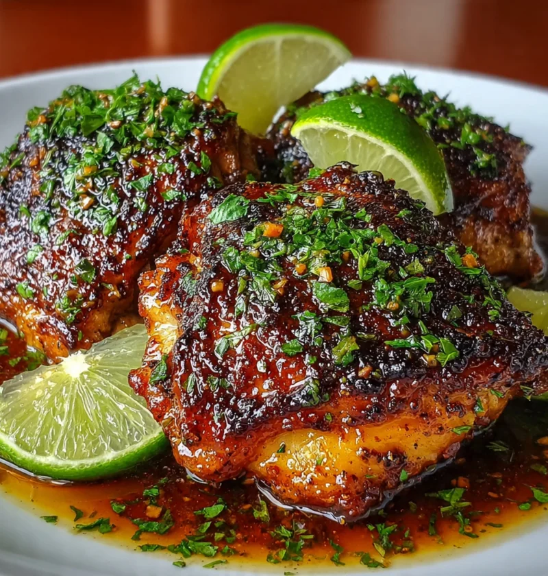 Roasted Chicken Thighs Hot Honey Lime