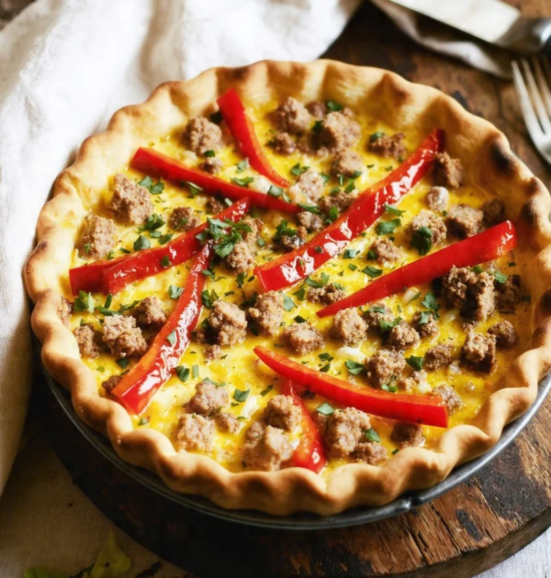 Savory Sausage Quiche Recipe Pepper And Onion Quiche Ideas Best Sausage Onion Quiche Spicy Sausage Quiche Cooking Tips Gou...