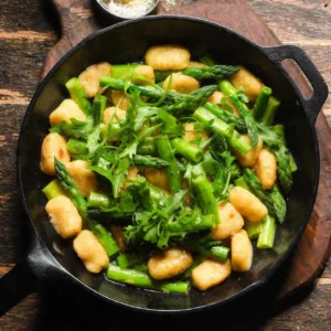 Skillet Gnocchi With Miso Butter and Asparagus