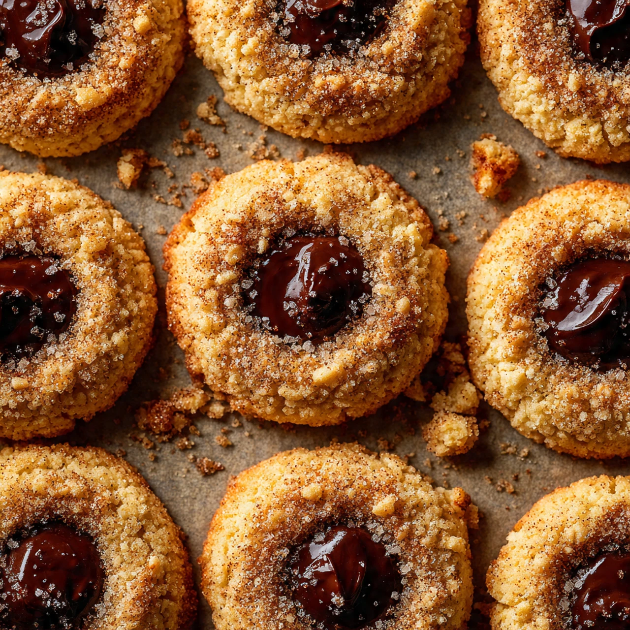 Snickerdoodle Thumbprint Cookies with Rich Chocolate Bliss