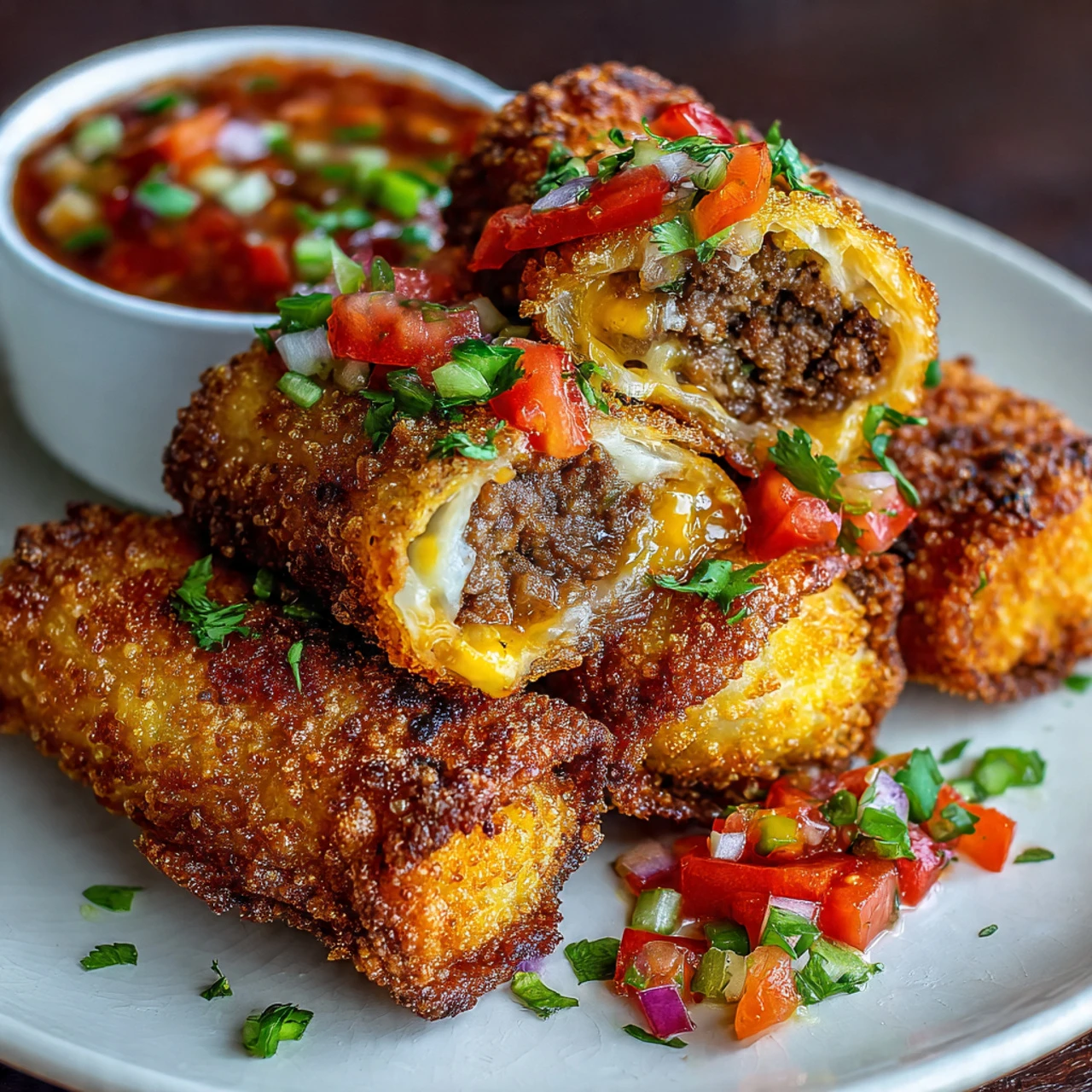 Taco Egg Rolls Recipe Crispy Cheesy Texmex Fusion