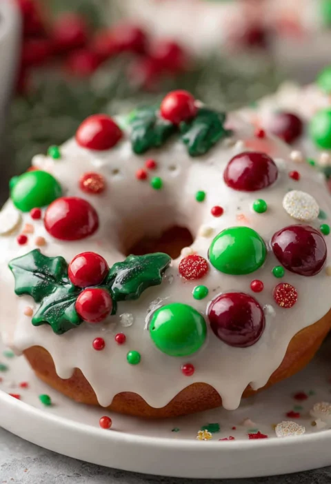Vegan Christmas Wreath Doughnut Recipe Buy Vegan Christmas Doughnuts Online Organic Vegan Christmas Wreath Doughnuts Glute...
