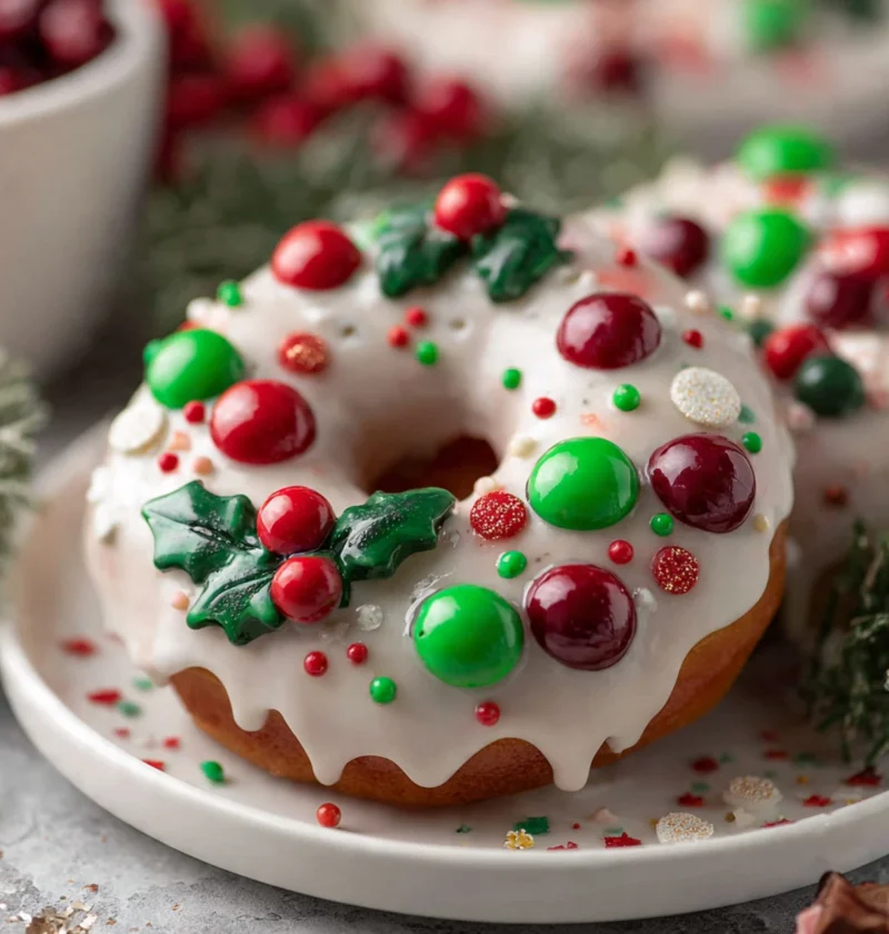 Vegan Christmas Wreath Doughnut Recipe Buy Vegan Christmas Doughnuts Online Organic Vegan Christmas Wreath Doughnuts Glute...