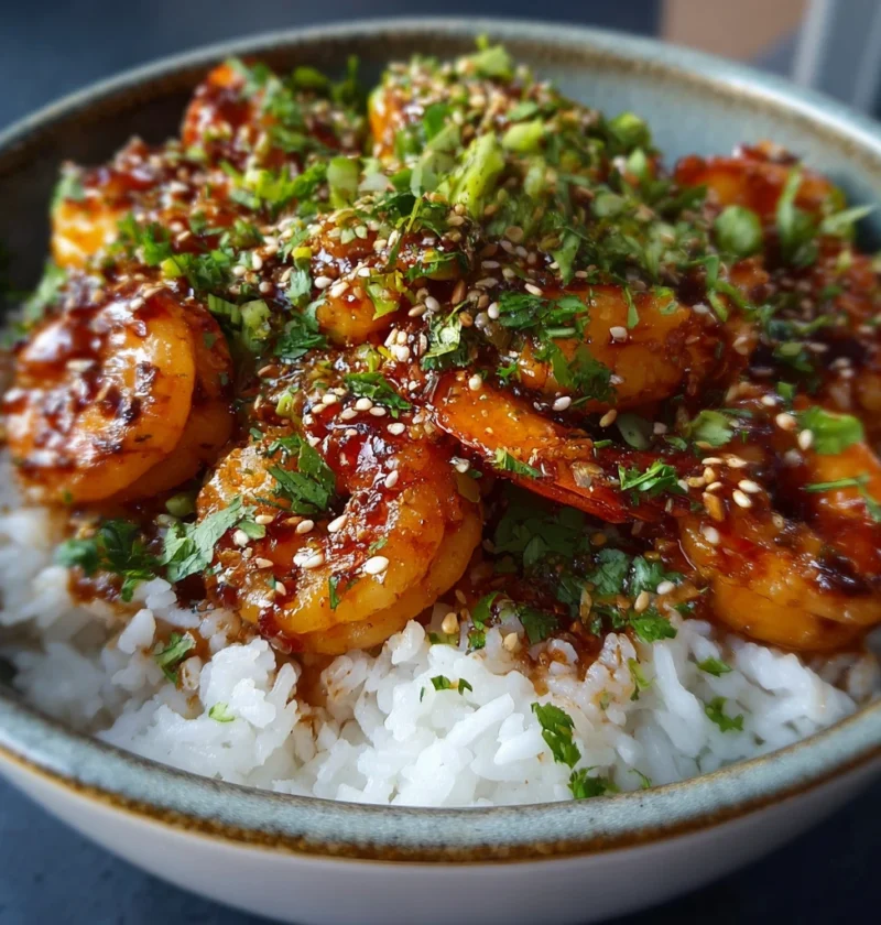 Amazing Minute Honey Garlic Prawn Rice Bowls