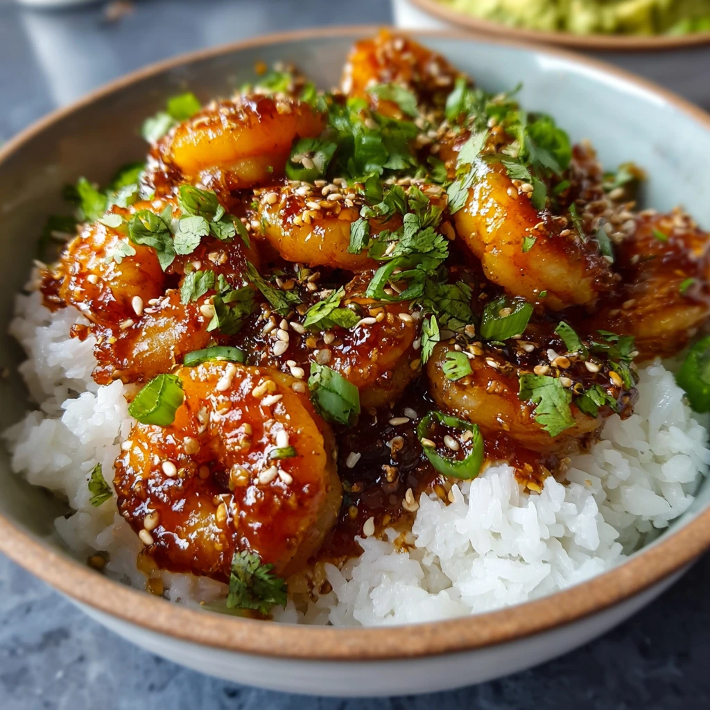 Amazing Minute Honey Garlic Prawn Rice Bowls