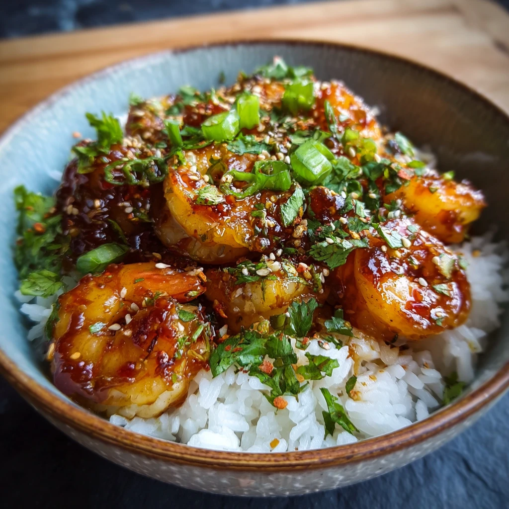 Amazing Minute Honey Garlic Prawn Rice Bowls