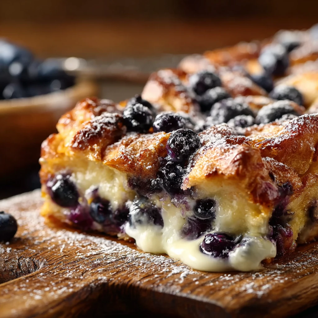 Blueberry Croissant French Toast Bake