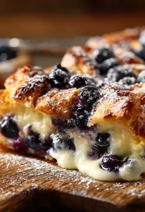 Blueberry Croissant French Toast Bake