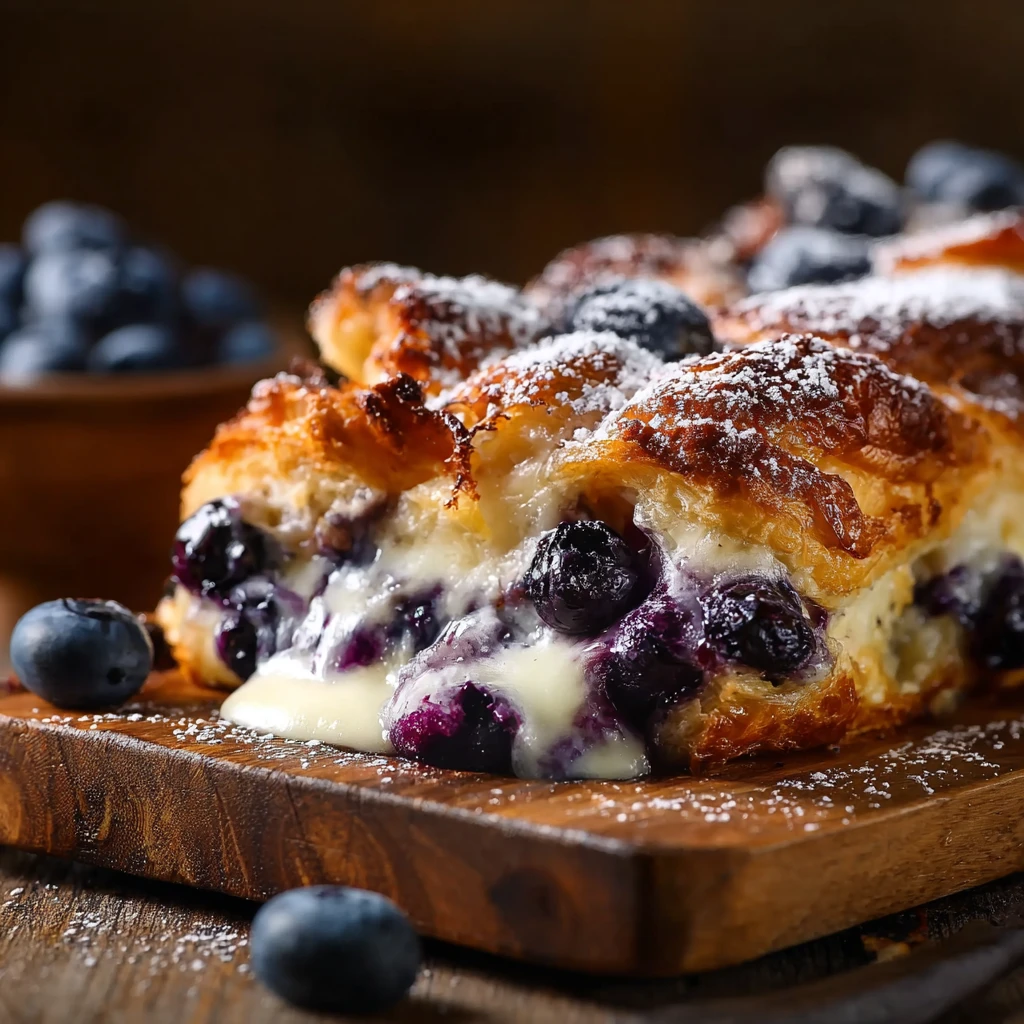 Blueberry Croissant French Toast Bake