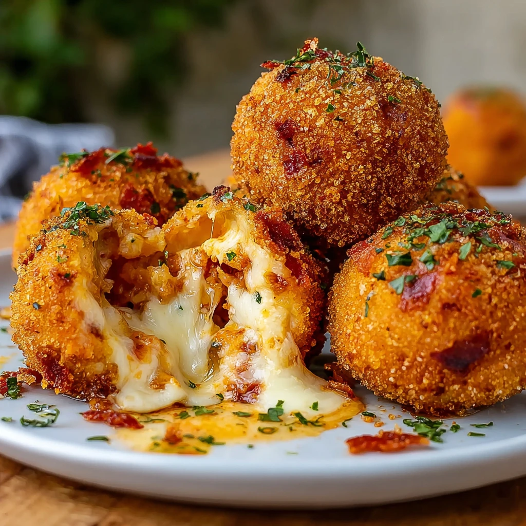 Buffalo Chicken Bacon Loaded Mozzarella Bombs