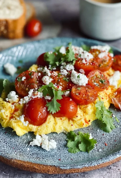 Chilli Scrambled Eggs Goats Cheese Juicy Tomato Magic