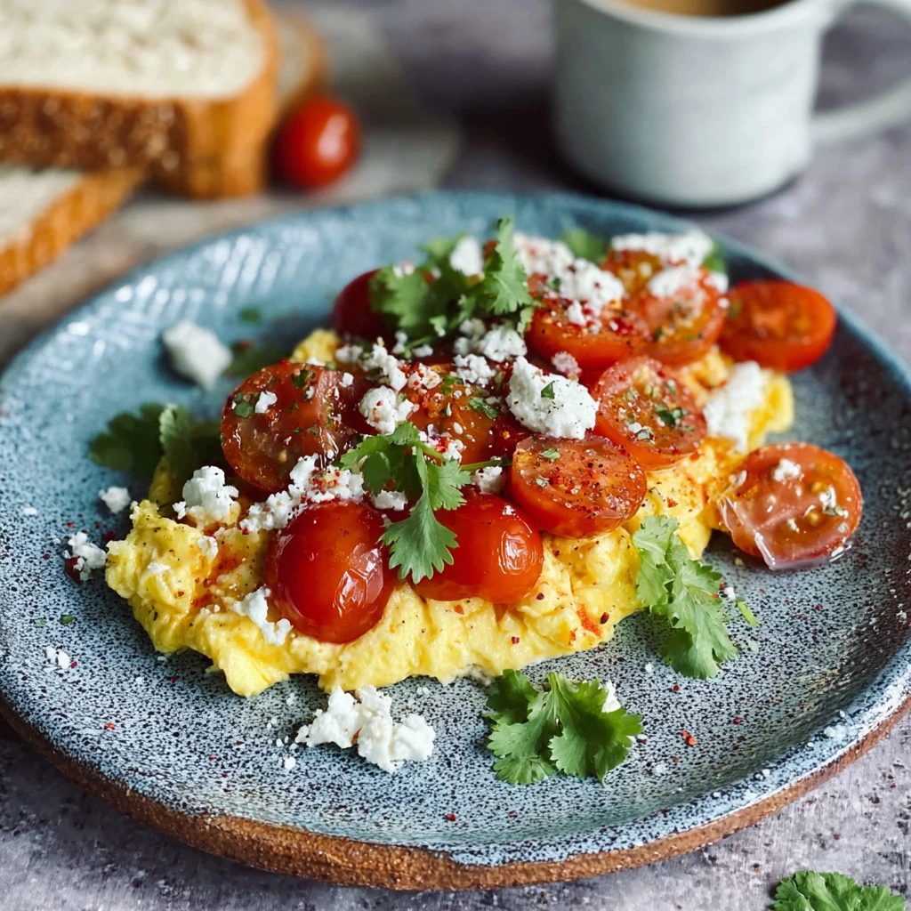 Chilli Scrambled Eggs with Goats Cheese : Easy Recipe