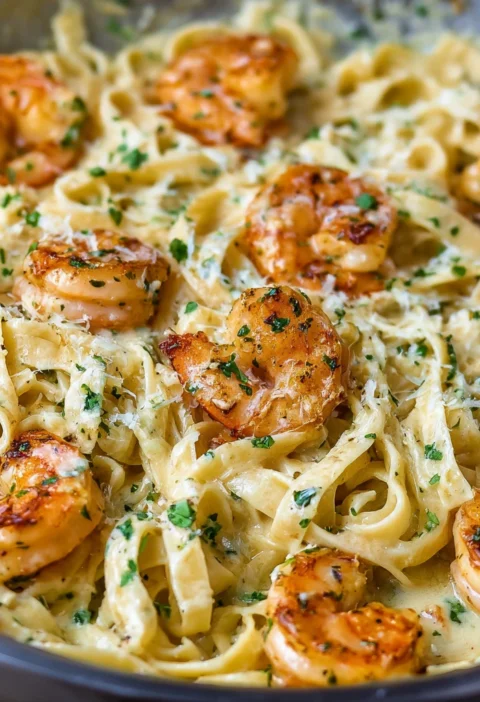 Creamy Garlic Shrimp Pasta