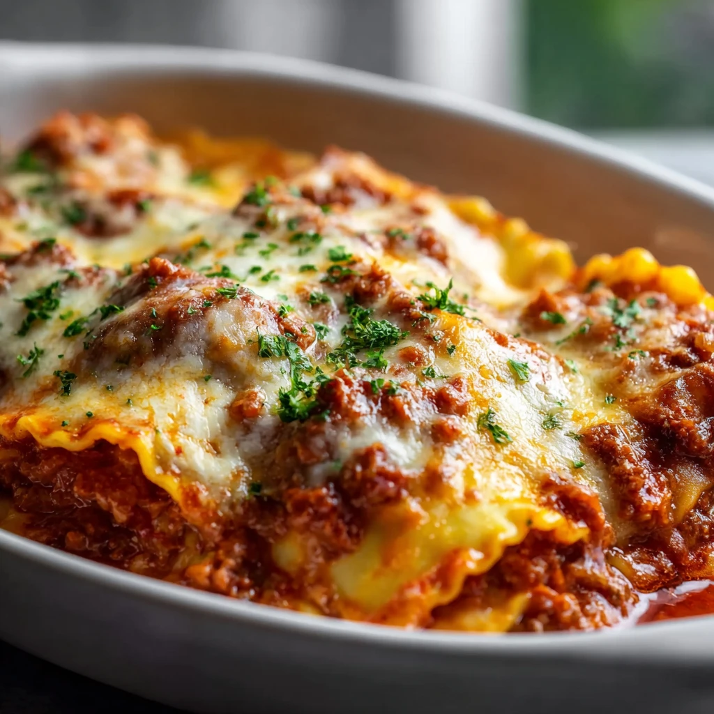 Crockpot Ravioli Lasagna