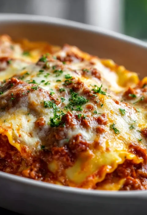 Crockpot Ravioli Lasagna