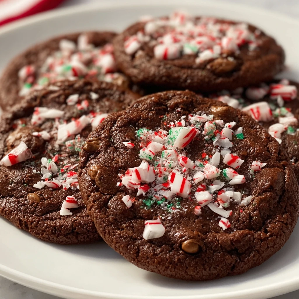 Deliciously Chewy Chocolate Peppermint Cookie Delight