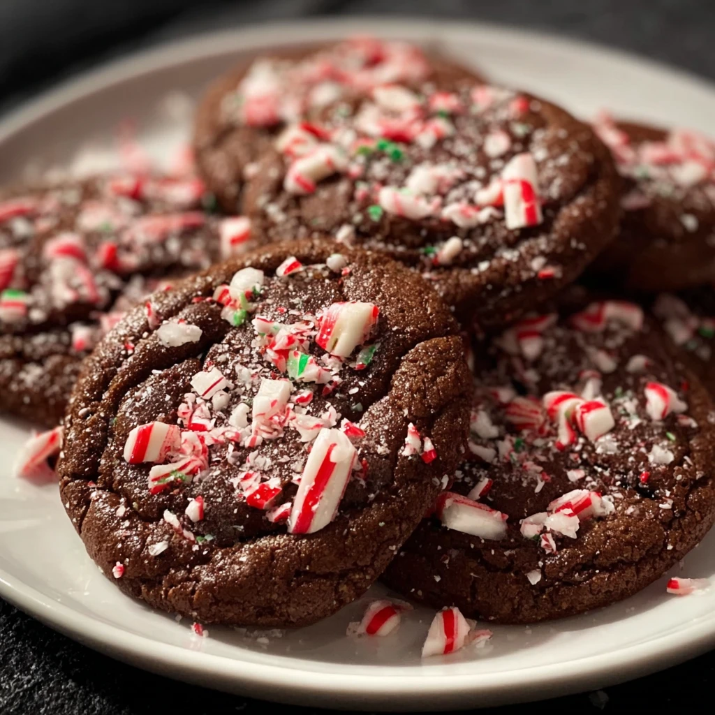 Deliciously Chewy Chocolate Peppermint Cookie Delight