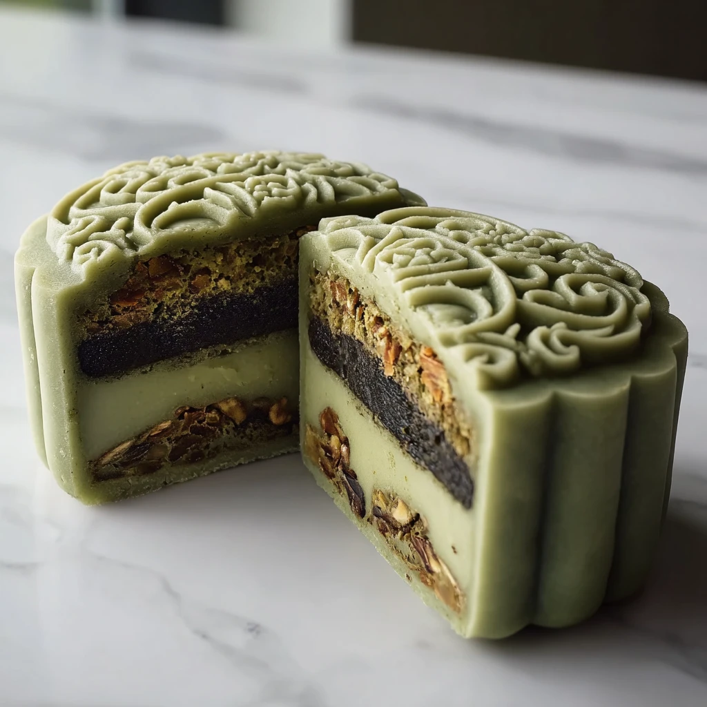 Delightful Matcha Ice Cream Mooncakes for a Cozy Treat