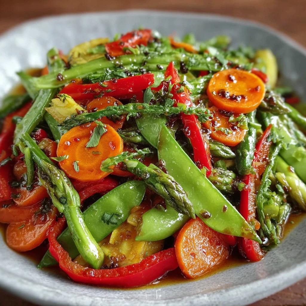 Fresh Spring Veggie Stir Fry Recipe Perfect with Zesty Ginger Sauce