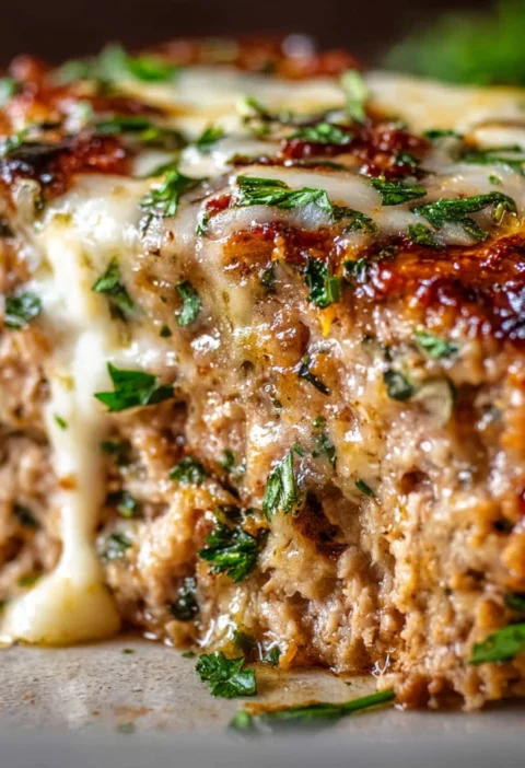 Garlic Parmesan Chicken Meatloaf
